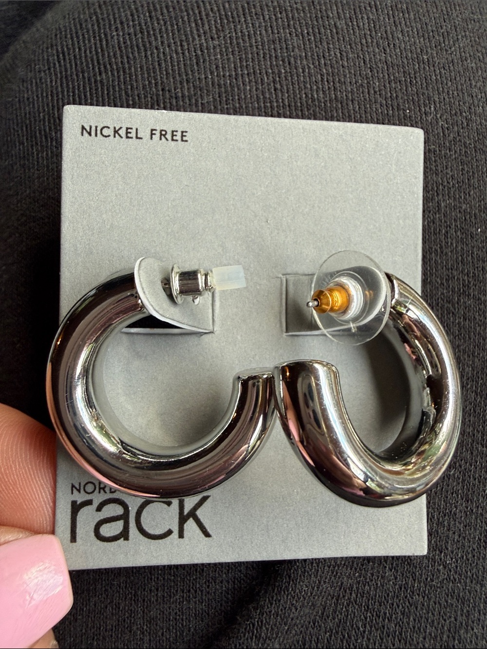 Nordstrom Rack Silver Chunky Chubby Hoop Earrings Nickel Free